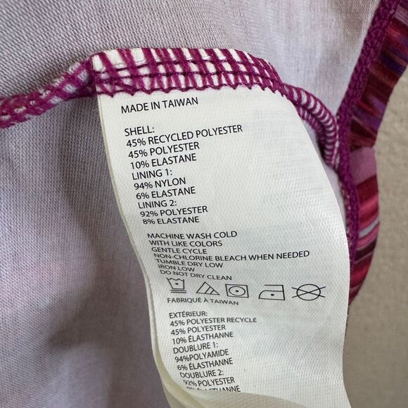 Prana Athletic Sport Tank Dress Womens Small Purple Spacedye Calico Built In Bra - Picture 4 of 11
